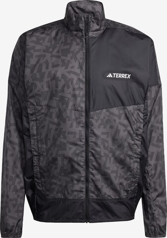 ADIDAS TERREX Athletic Jacket 'Trail' in Grey: front