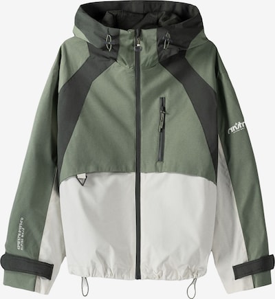 Bershka Veste mi-saison en gris clair / vert / noir, Vue avec produit