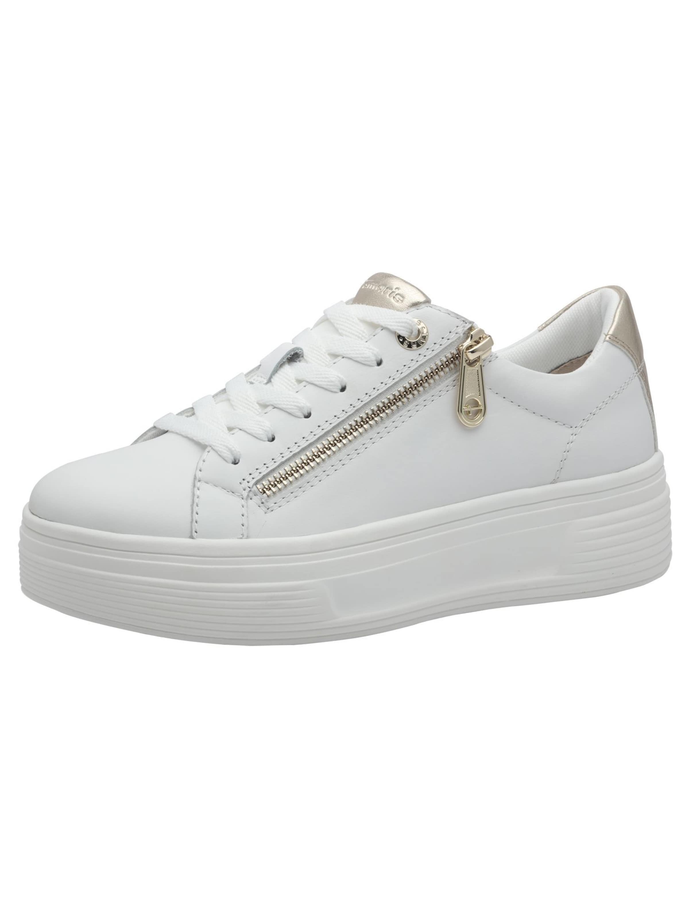 Tamaris Platform trainers in White: front
