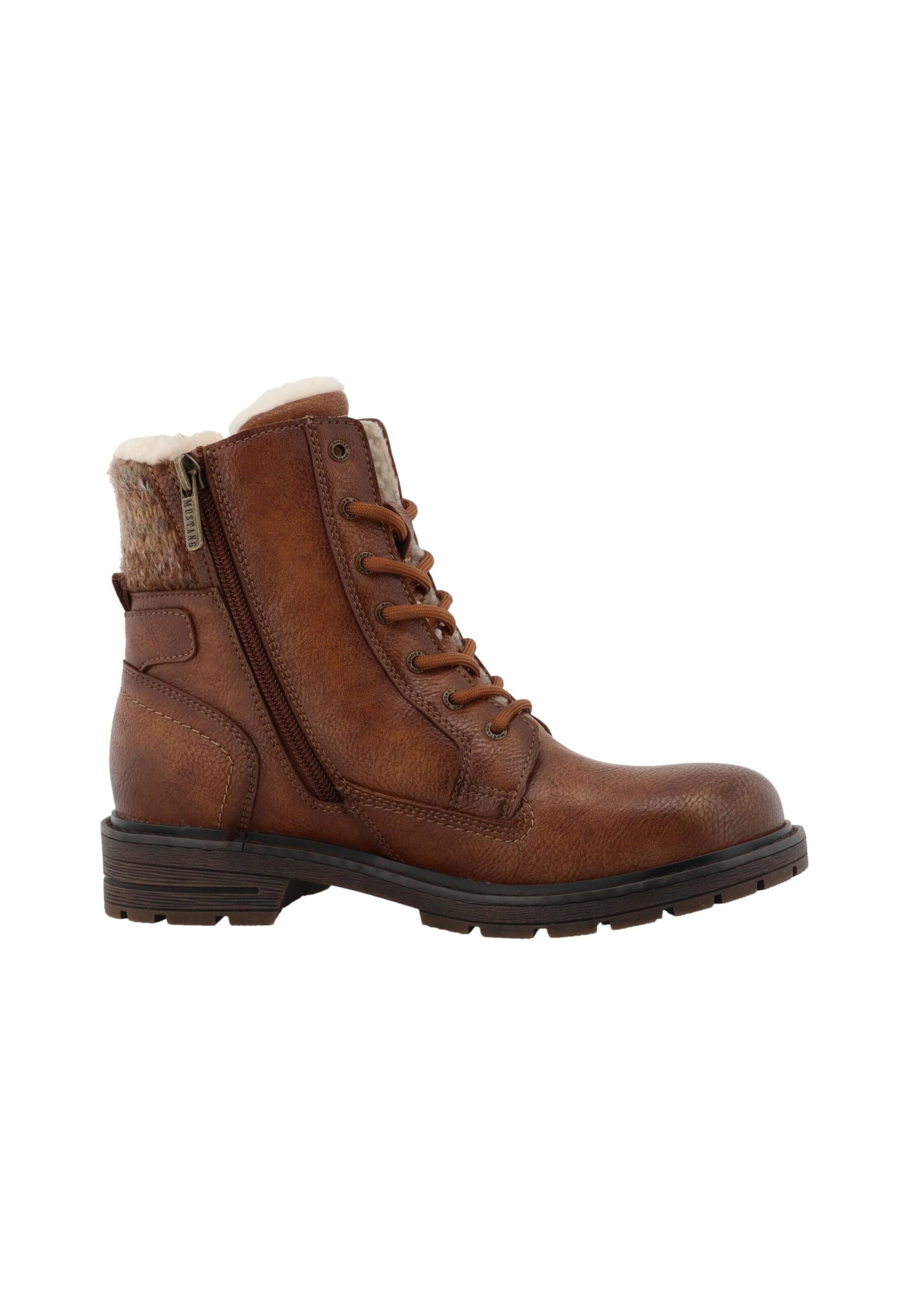 MUSTANG Lace-up bootie 'Bienke' in Brown