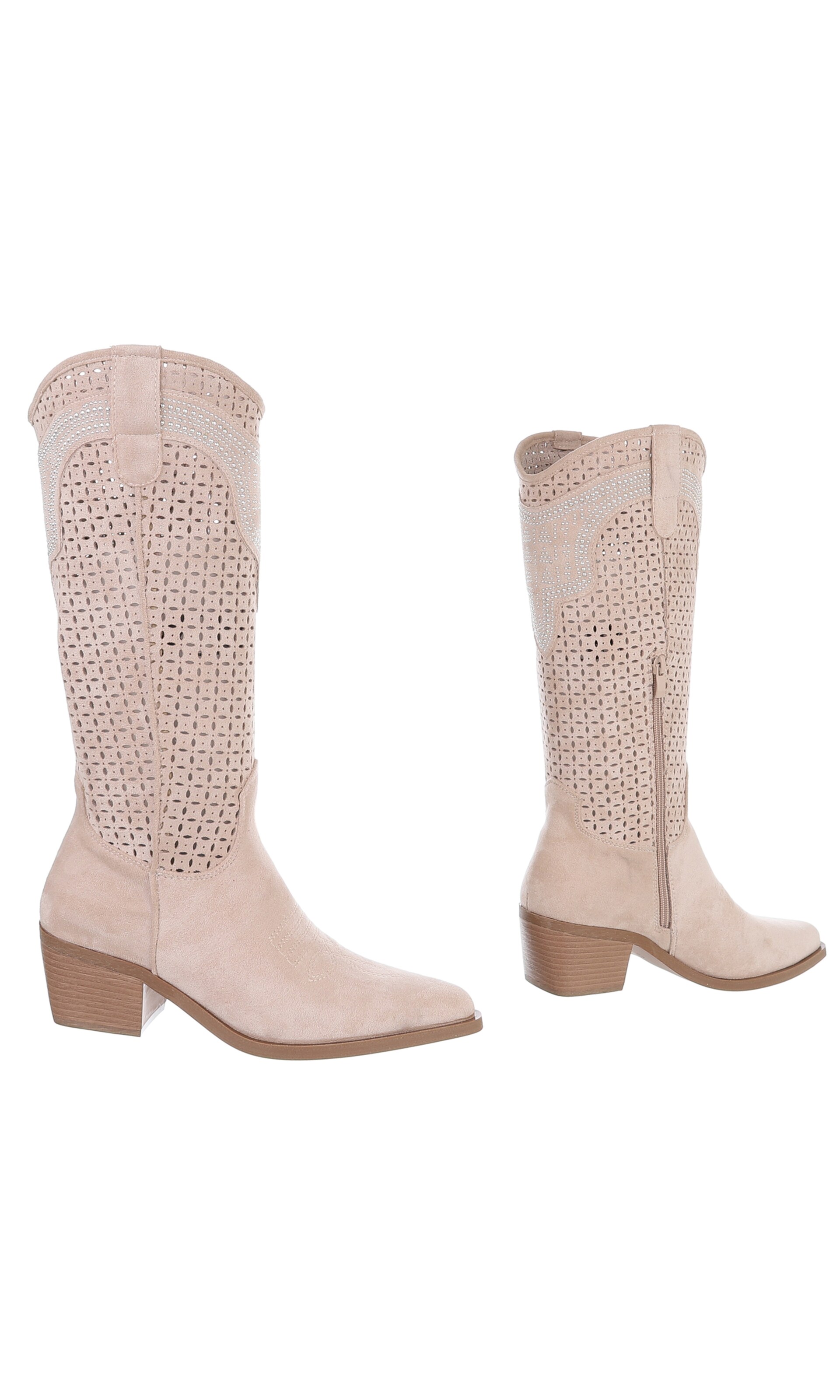 Ital-Design Cowboy Boots in Beige