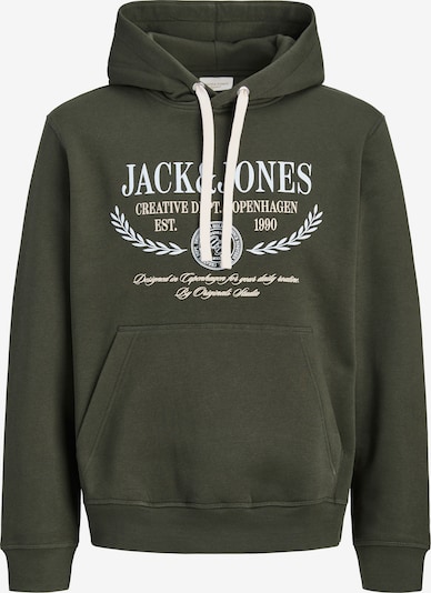 JACK & JONES Sweatshirt 'JORFREDERIKSBERG' in S in kitt / oliv / weiß, Produktansicht