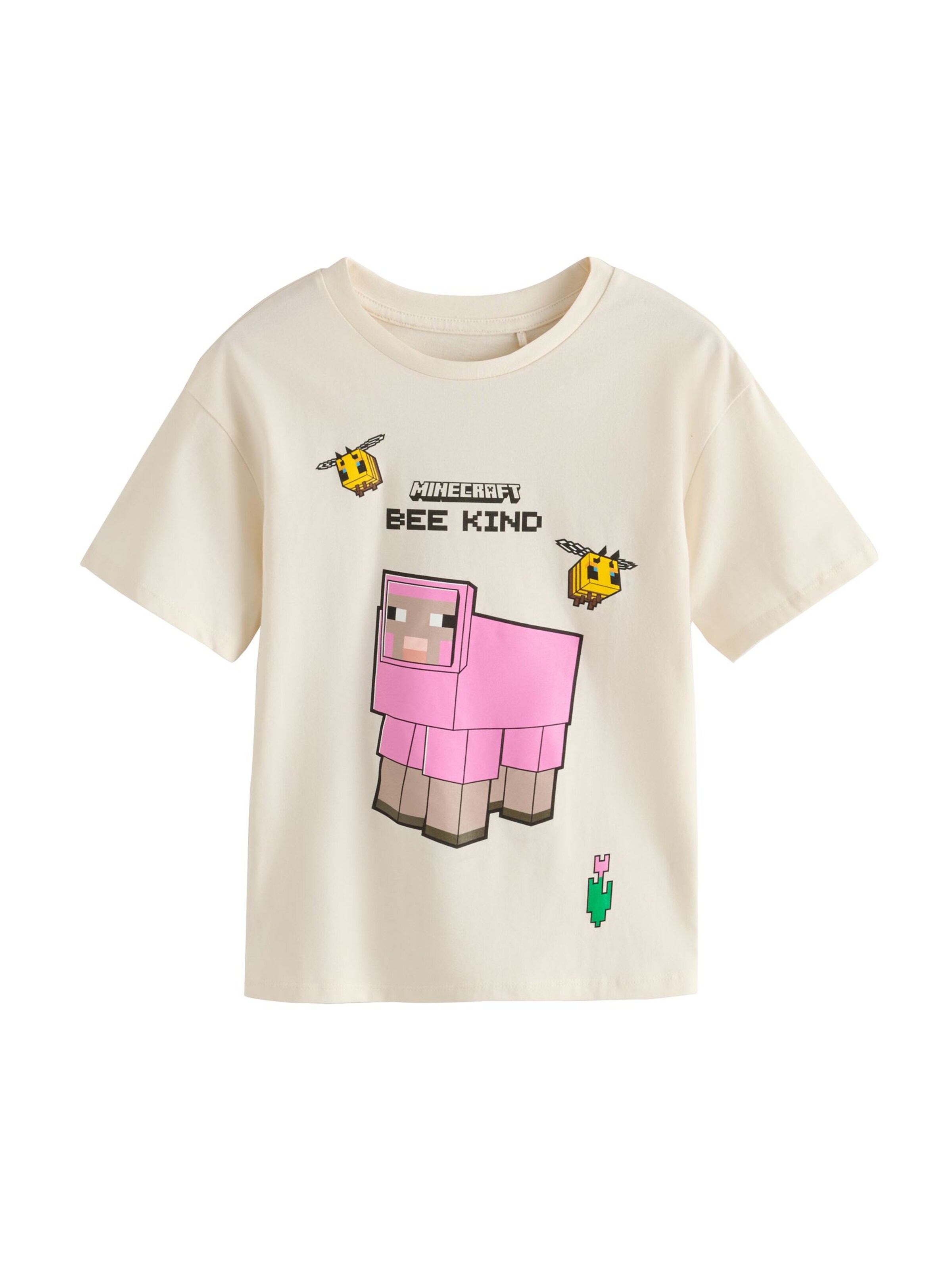 Next Shirt 'Minecraft' in Beige: voorkant