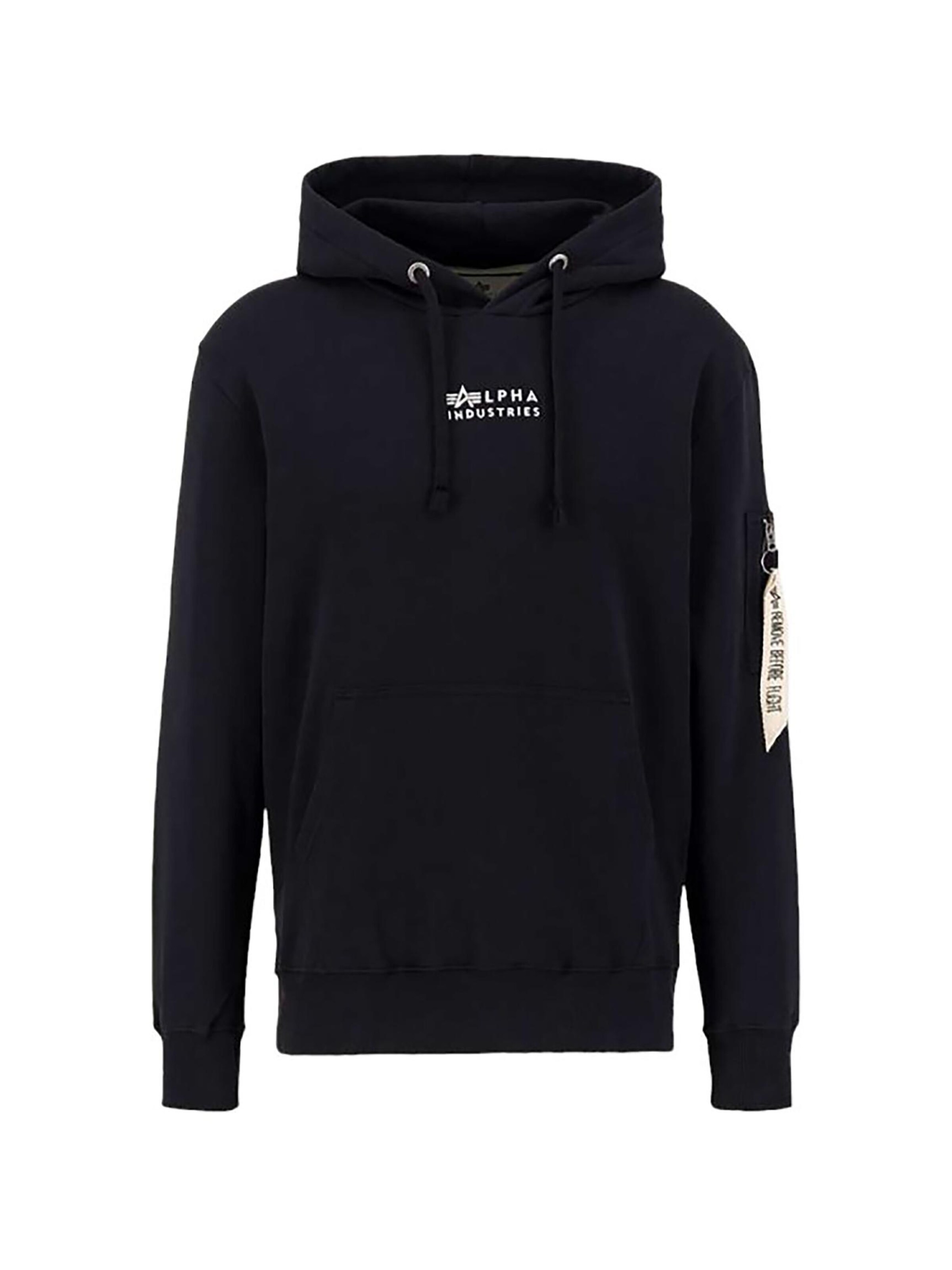 ALPHA INDUSTRIES Sweatshirt 'Organics EMB' in Black: front