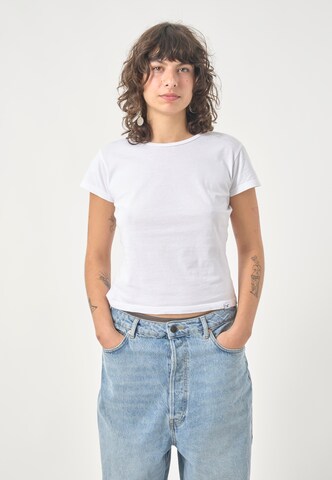 Cleptomanicx T-Shirt 'Slim Tee Ligull Slim' in Weiß: Vorderseite