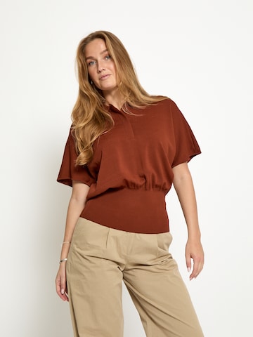 Top 'Naia' di Peppercorn in marrone: frontale