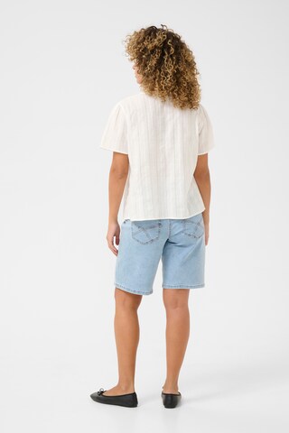 Cream Shirt 'Kallie' in Wit