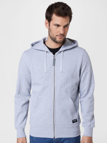 BJÖRN BORG Athletic Zip-Up Hoodie in Grey: front