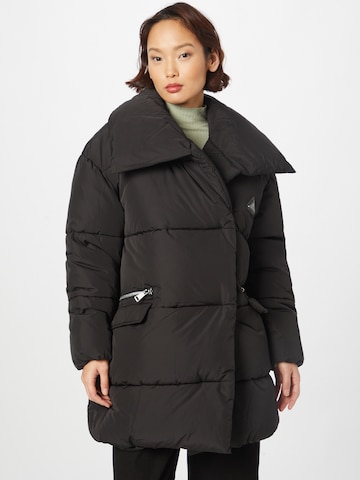 River Island Winter Jacket in Black: front