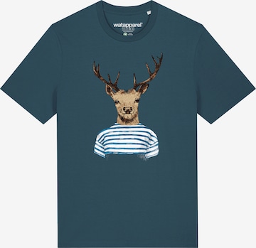 Watapparel Shirt ' Hirsch ' in Blau: Vorderseite
