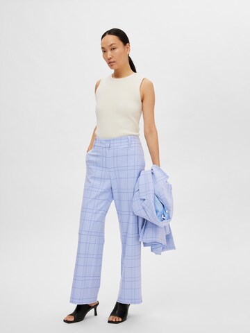 SELECTED FEMME Wide leg Chino Pants 'RITA' in Blue