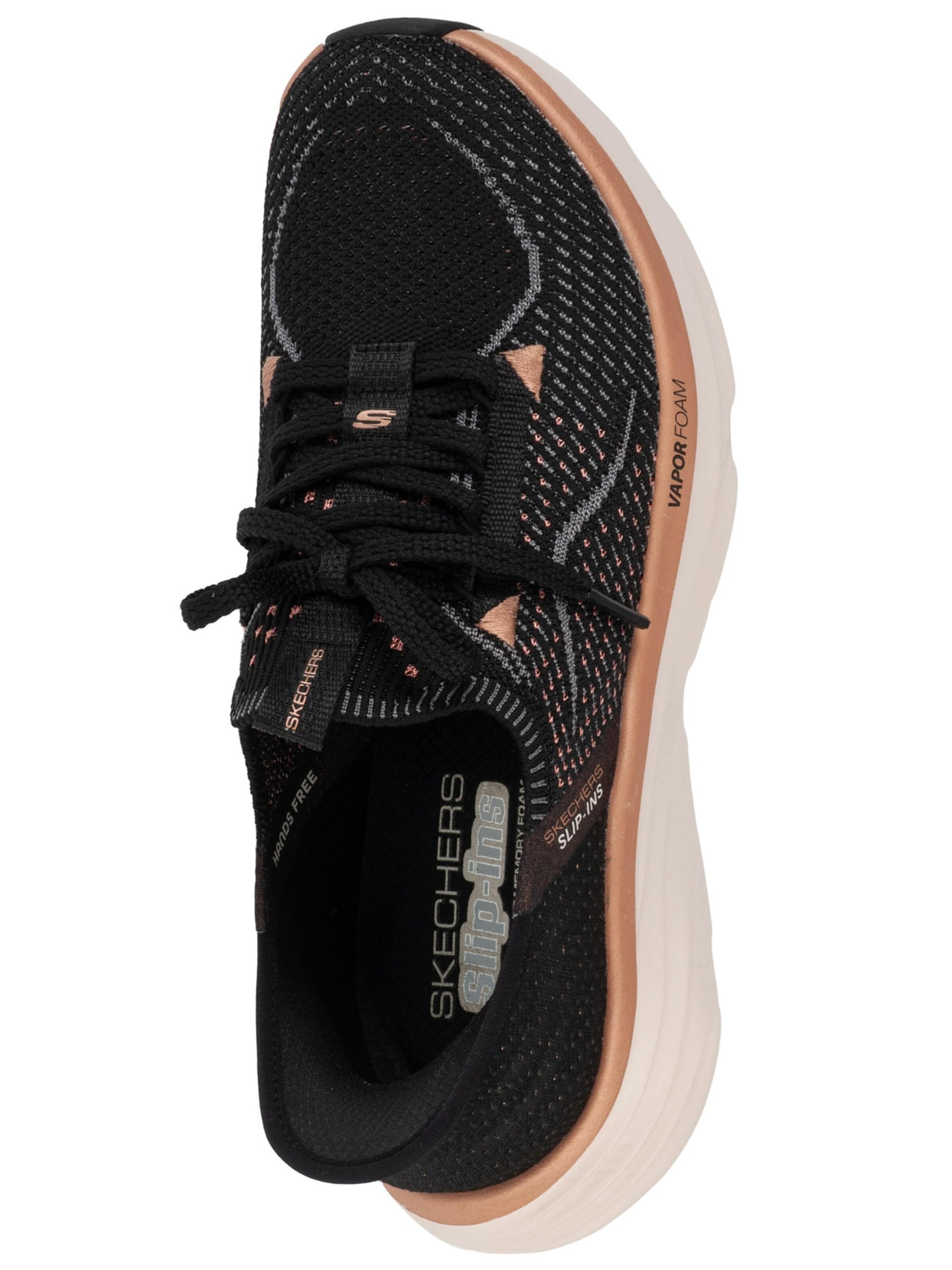 SKECHERS Sneakers laag 'Skechers Slip-Ins: D'lux Vapor - Evening Glow' in Zwart