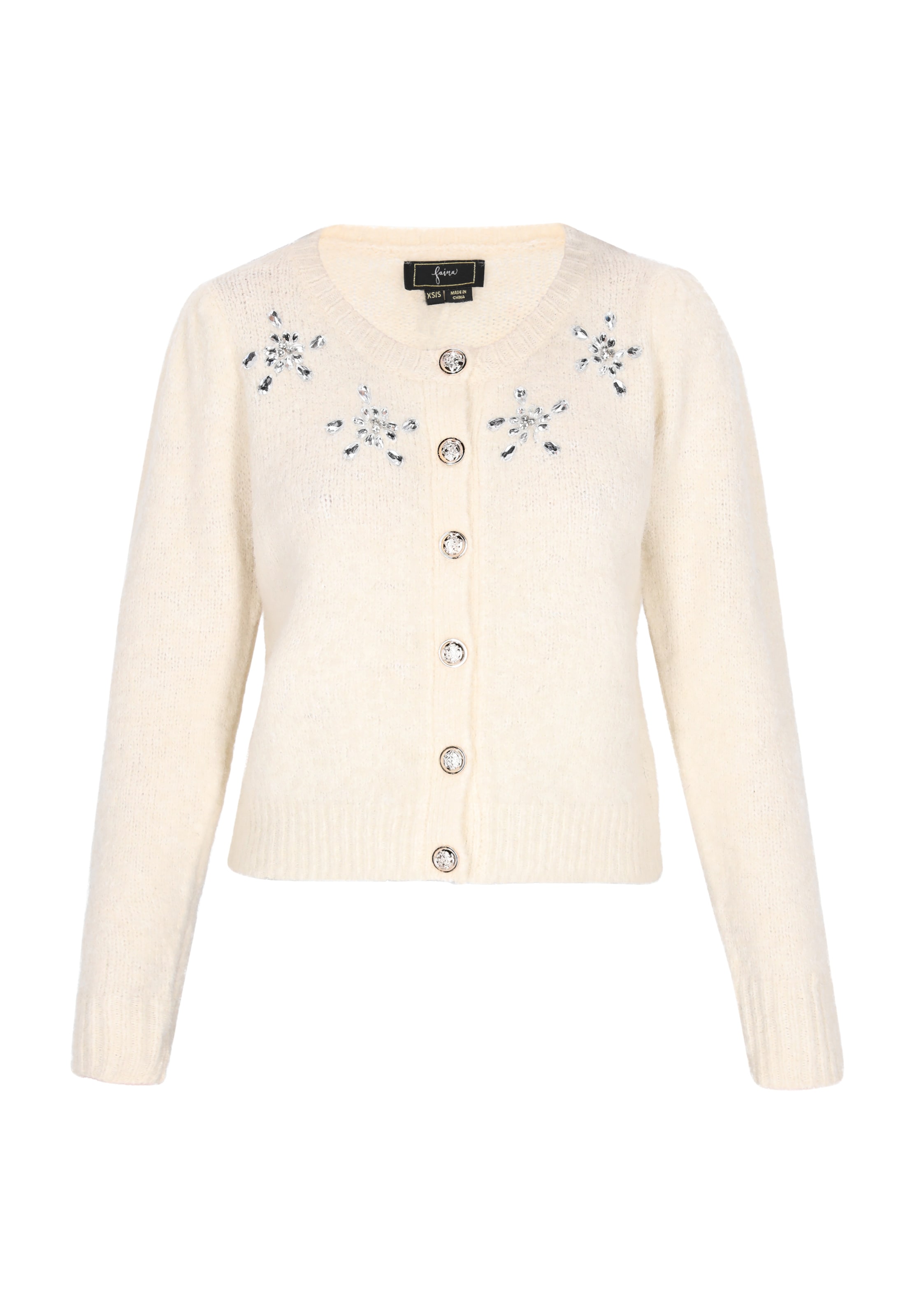 faina Knit cardigan in Beige: front