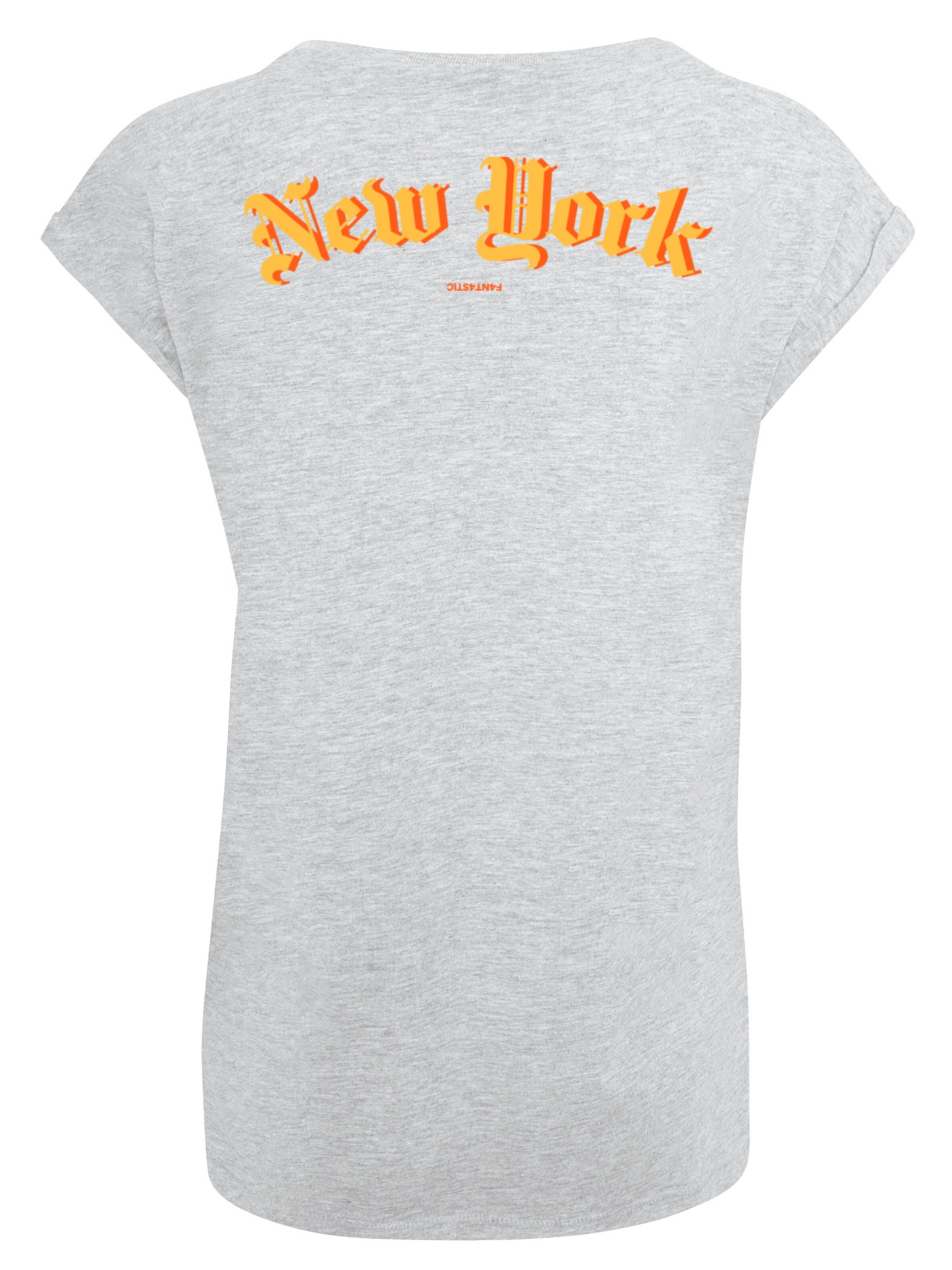 F4NT4STIC Shirt 'New York Orange' in Grau