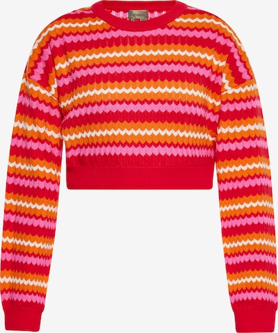 ebeeza Pullover in dunkelorange / pink / rot / weiß, Produktansicht