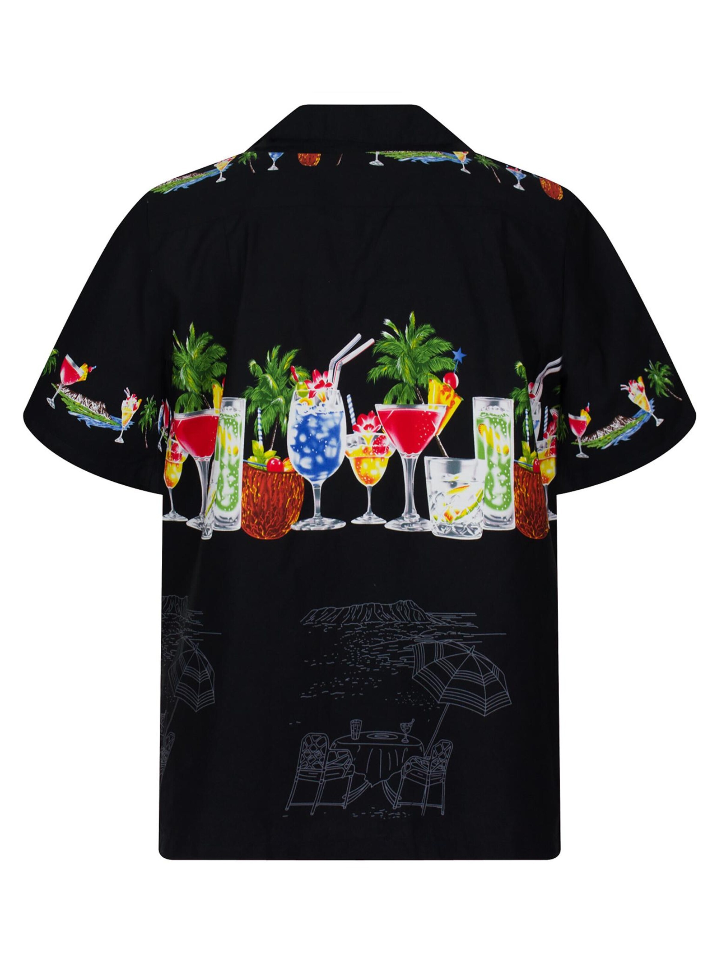 Regular fit Camicia 'Cocktail Brustdruck' di KY's in nero