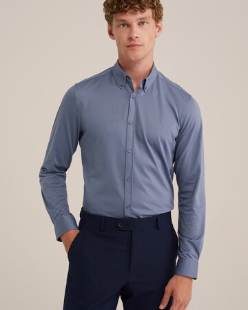 WE Fashion Слим Деловая рубашка в Синий: спереди