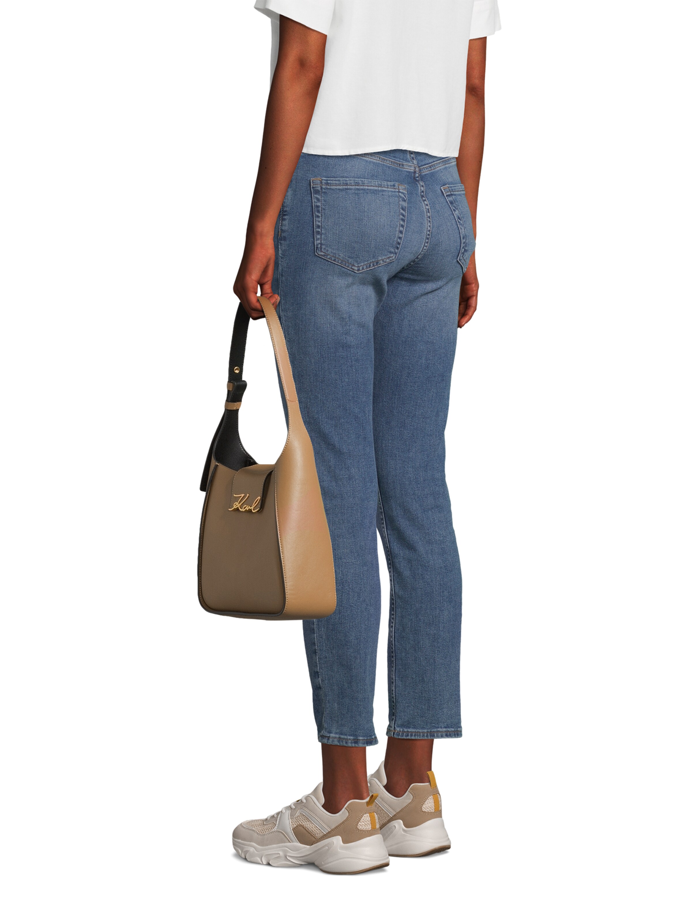 Borsa a spalla di Karl Lagerfeld in marrone: frontale