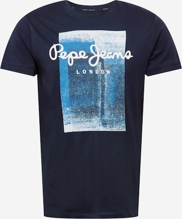 zils Pepe Jeans T-Krekls 'SAWYER': no priekšpuses