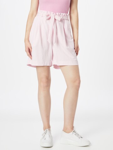 ESPRIT Loosefit Kalhoty se sklady v pase – pink: přední strana