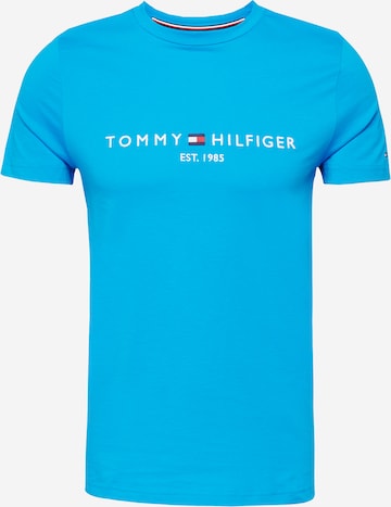 TOMMY HILFIGER Klasický střih Tričko – modrá: přední strana