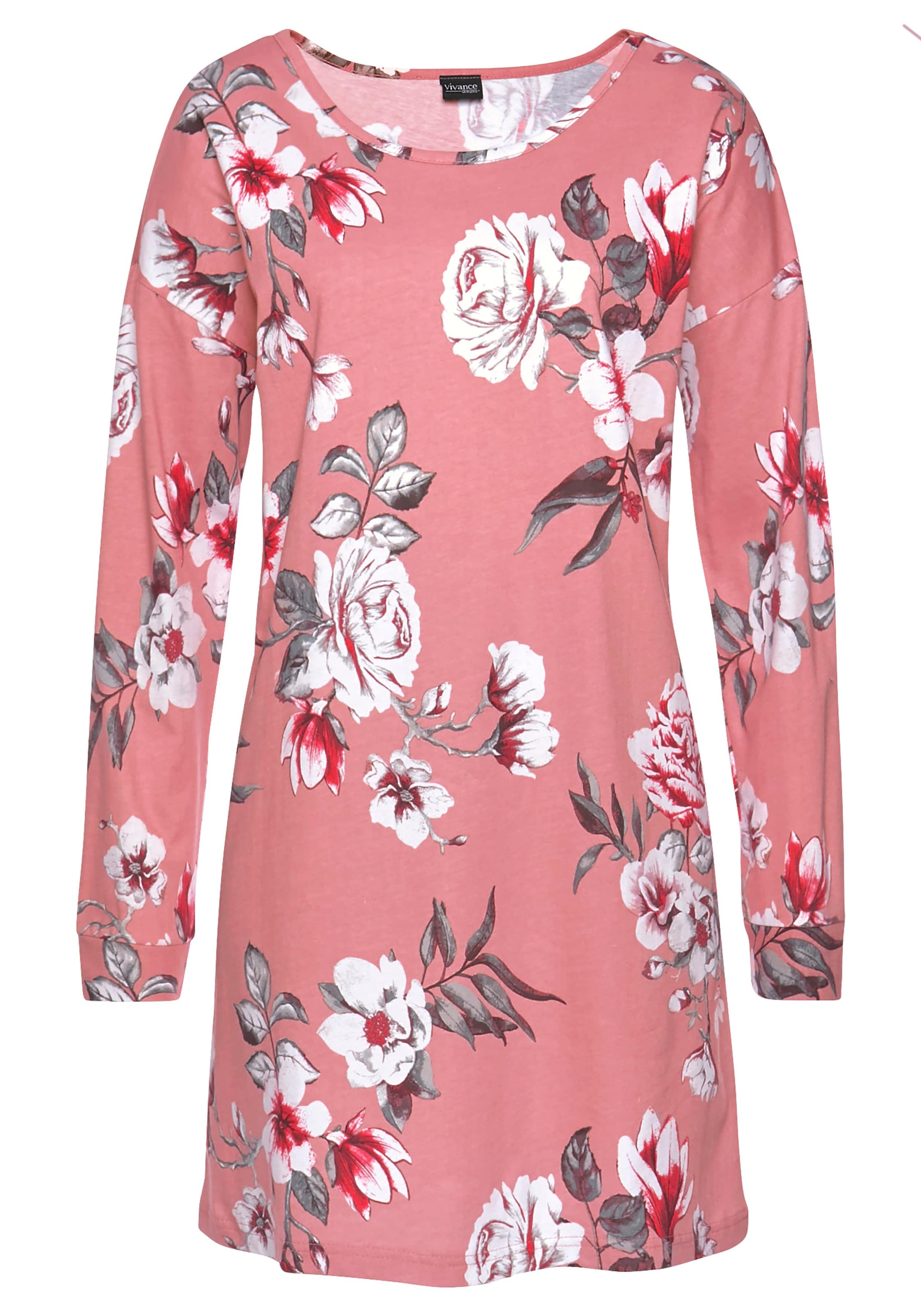 VIVANCE Nachthemd 'Dreams' in grün / altrosa / weiß, Produktansicht