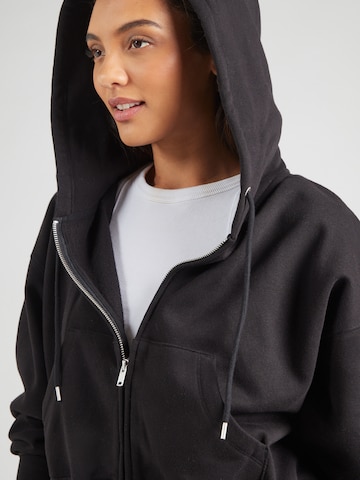 GAP Zip-Up Hoodie 'NEW ABBREV' in Black