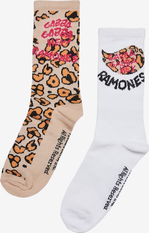 Chaussettes 'Ramones' Merchcode en beige : devant