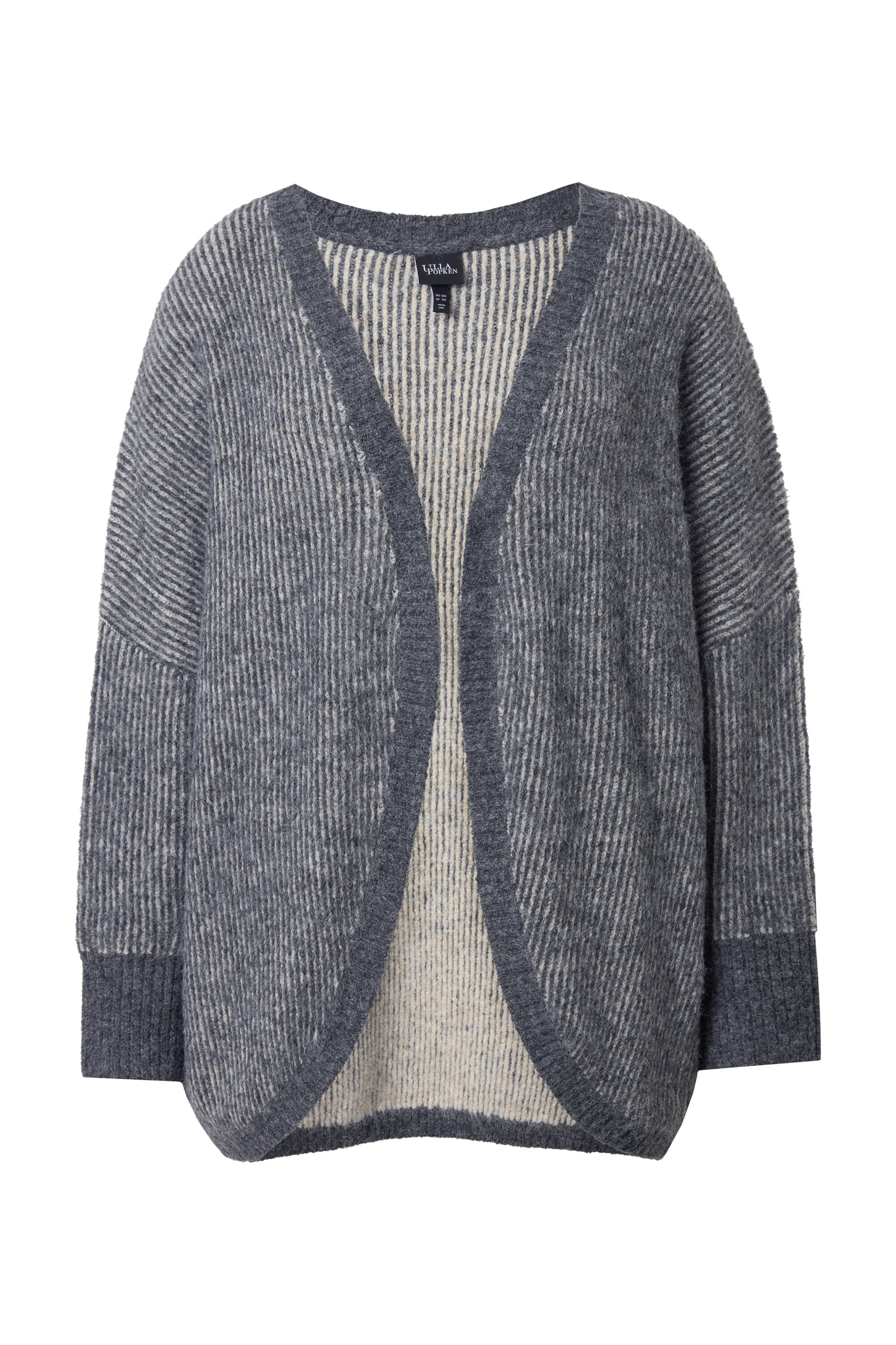 Ulla Popken Gebreid vest in Grijs: voorkant