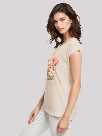 T-shirt 'Rosa weißer Frühlingsblumenstrauß' F4NT4STIC en beige