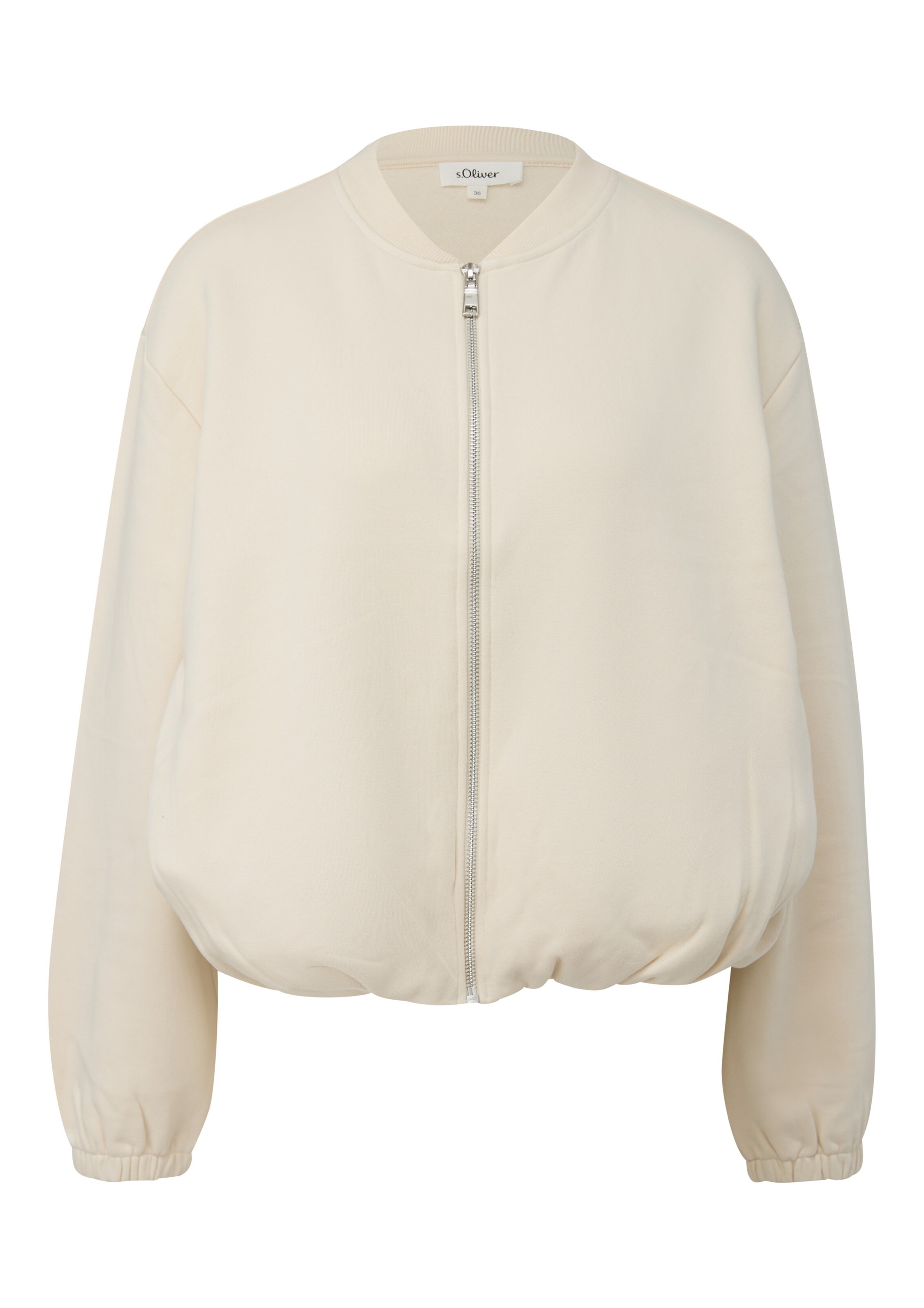s.Oliver Zip-Up Hoodie in Beige: front