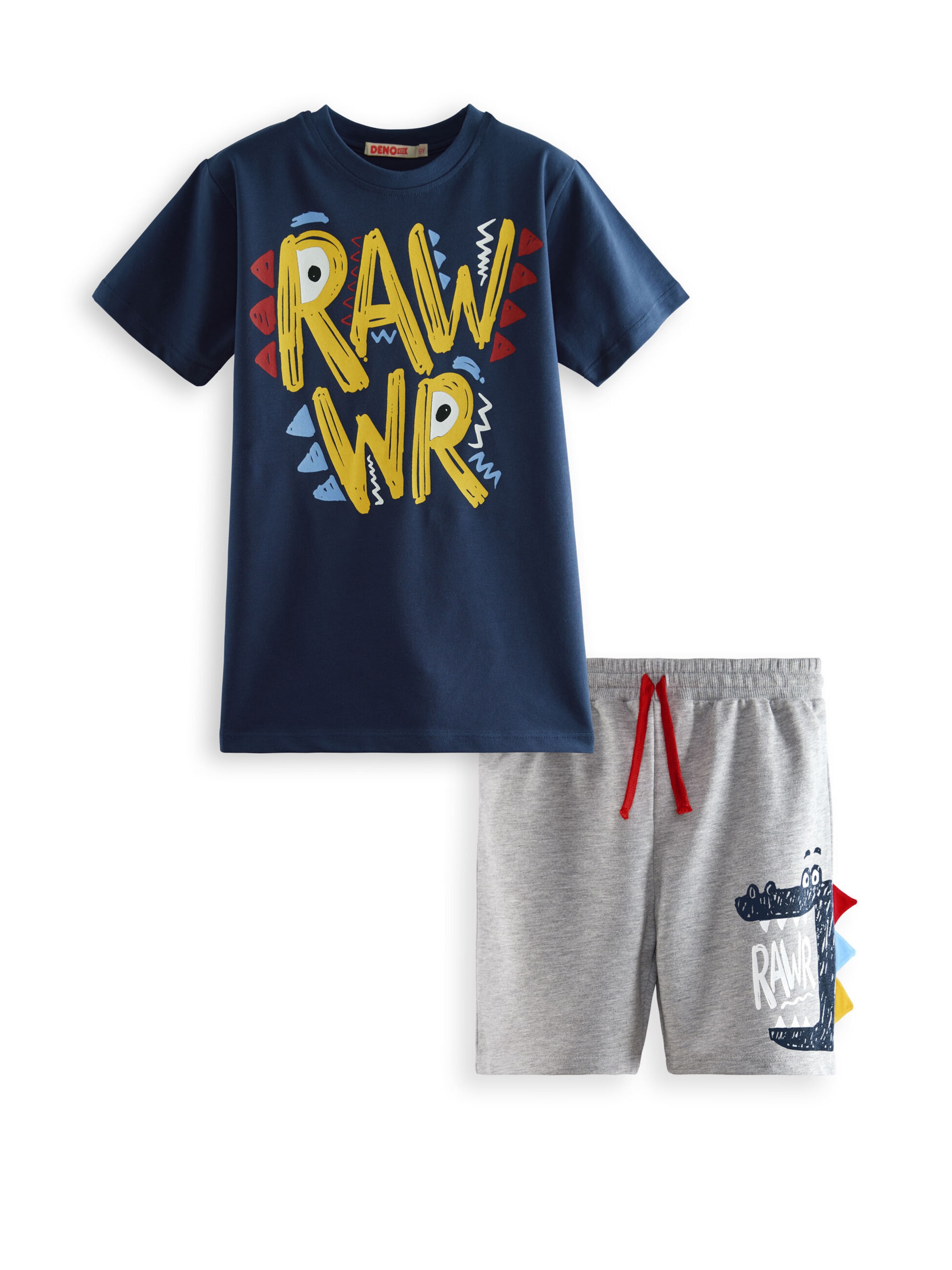 Survêtement 'Rawr' Denokids en bleu : devant
