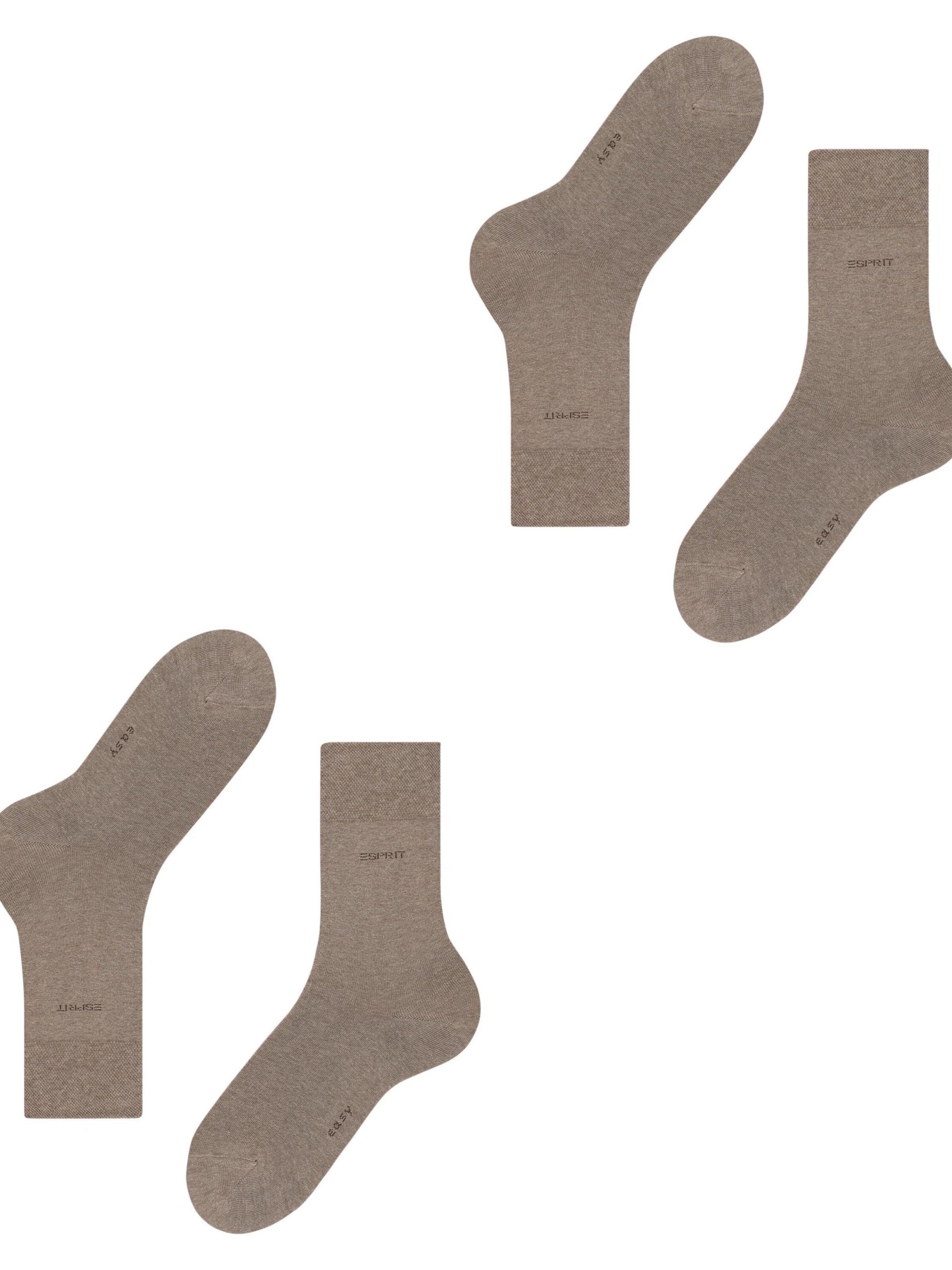 ESPRIT Socks 'Basic Easy 2-Pack' in Brown