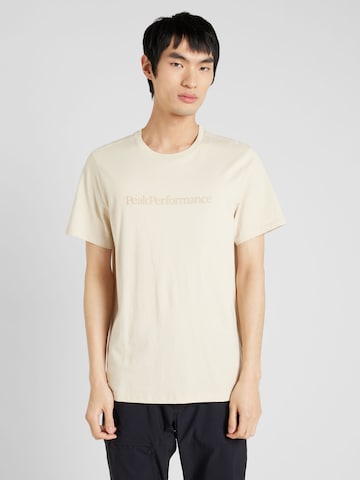 T-Shirt fonctionnel PEAK PERFORMANCE en beige : devant