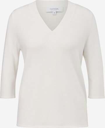 Pull-over comma casual identity en blanc : devant