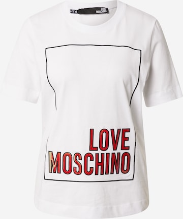 T-Shirt de la Love Moschino pe alb: față