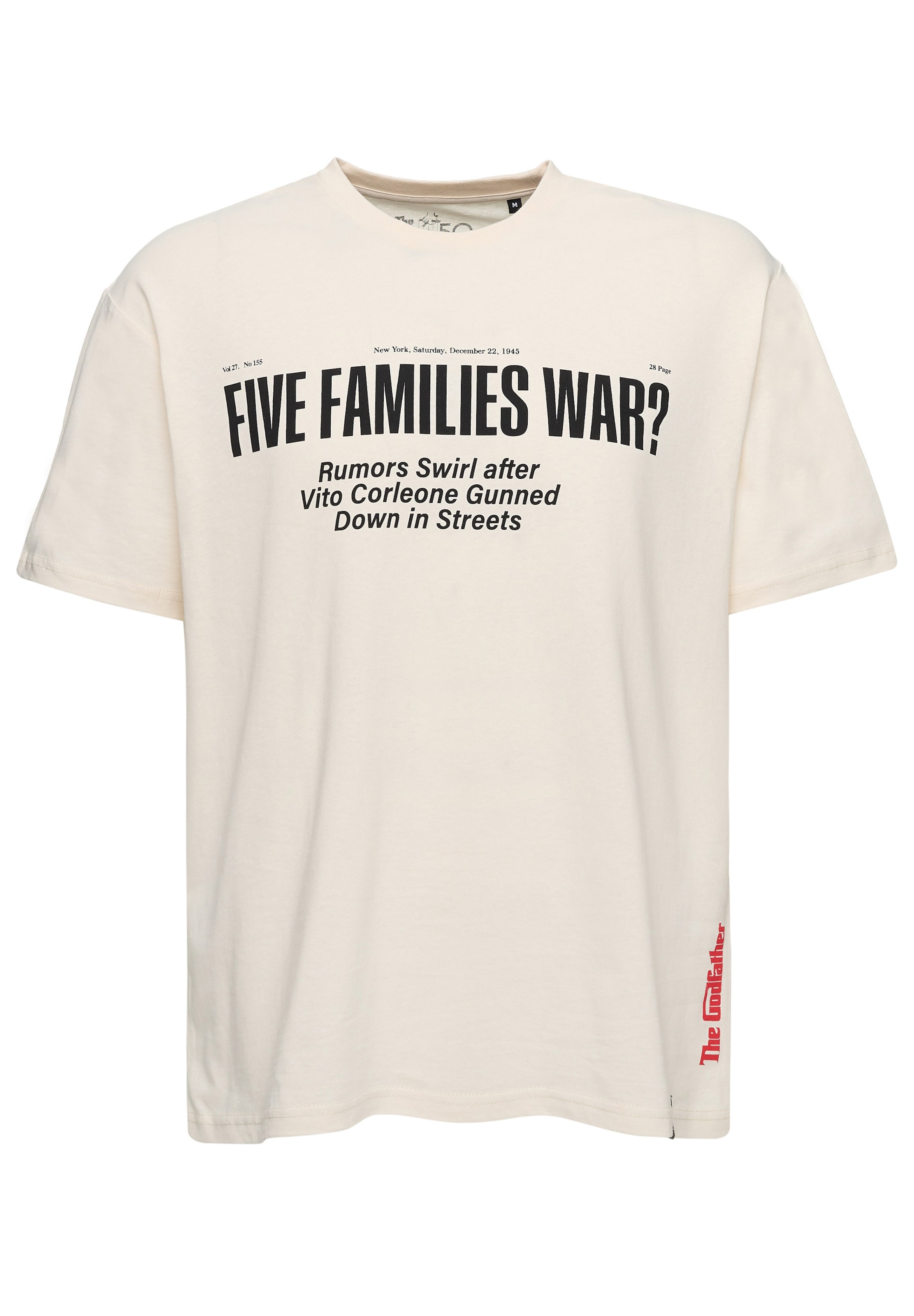 Recovered T-Shirt 'The Godfather New York 1945 Relaxed' in Beige: Vorderseite