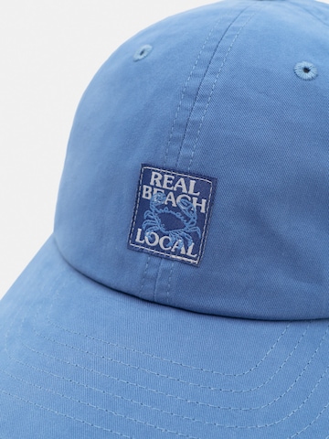 Pull&Bear Čiapka 'REAL LOCAL' - Modrá