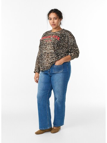 Zizzi Sweatshirt 'JACKIE' in Bruin