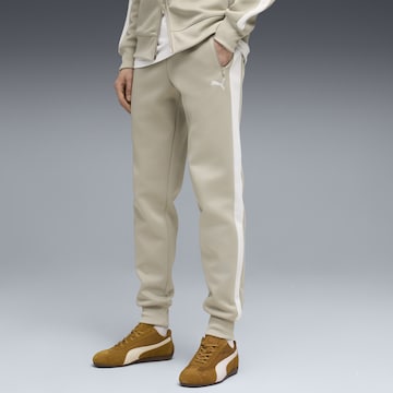 PUMA Tapered Broek 'T7 Always On' in Beige: voorkant