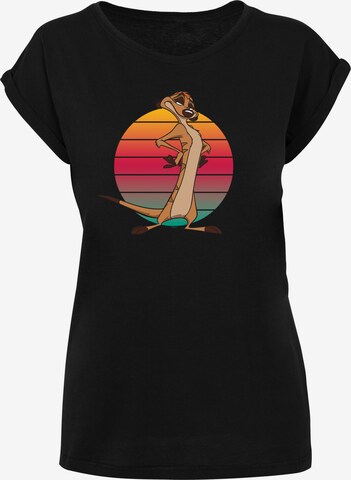 F4NT4STIC Shirt 'Disney König der Löwen Timon Sunset' in Zwart: voorkant