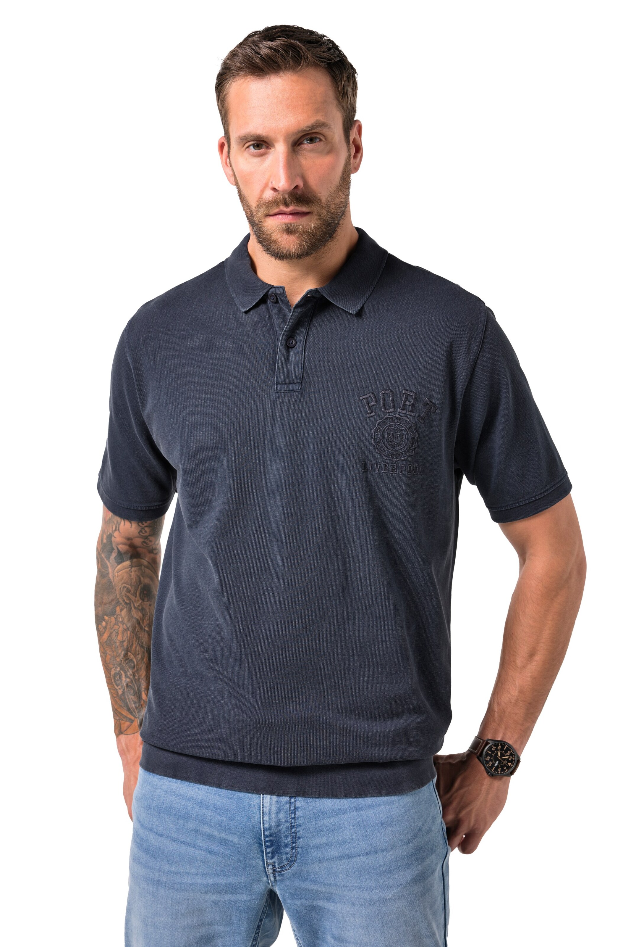 JP1880 Shirt in Blauw: voorkant