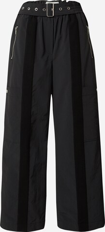 3.1 Phillip Lim Loosefit Cargobroek in Zwart: voorkant