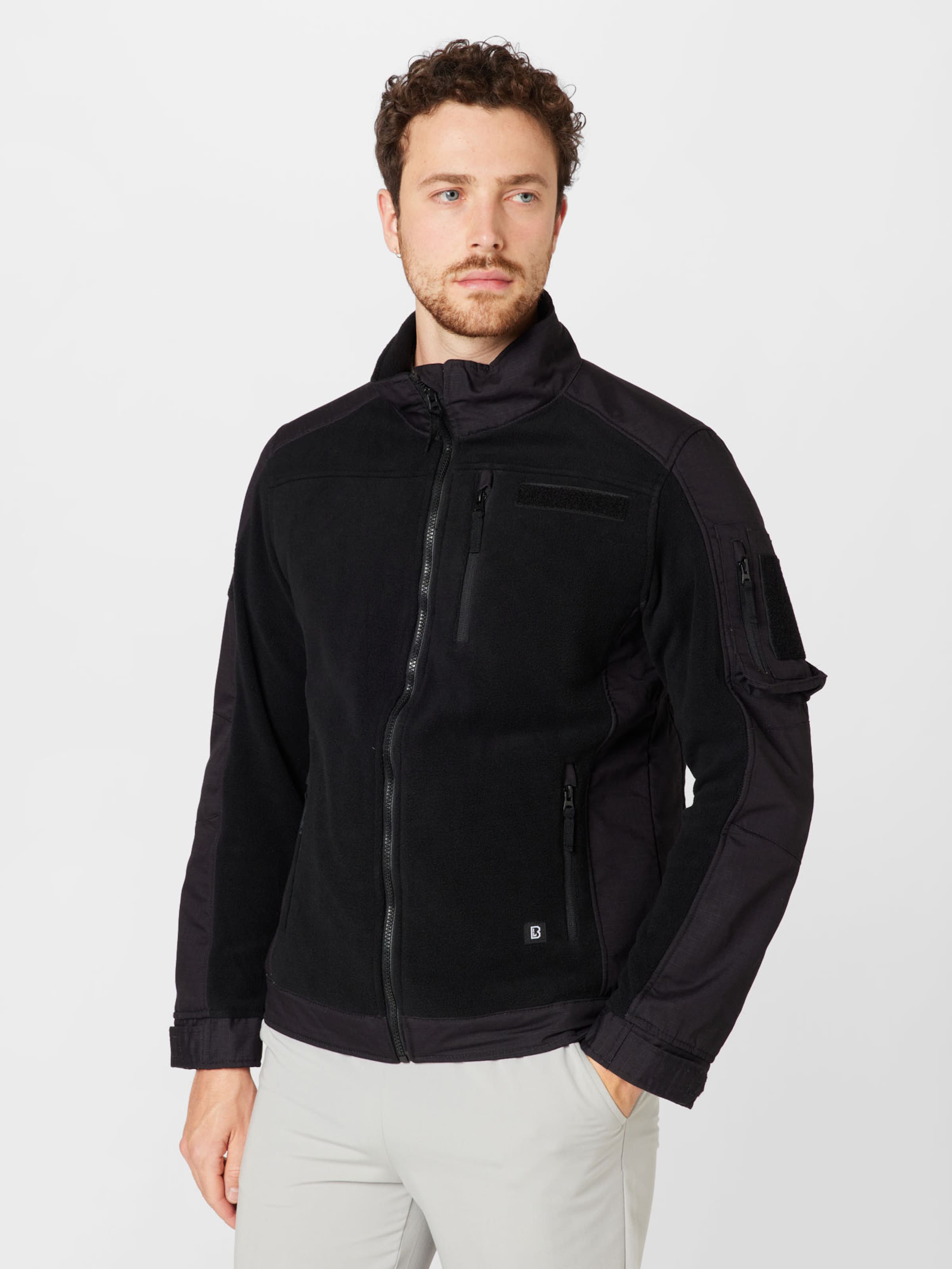 Brandit Fleece jacket in Black ABOUT YOU