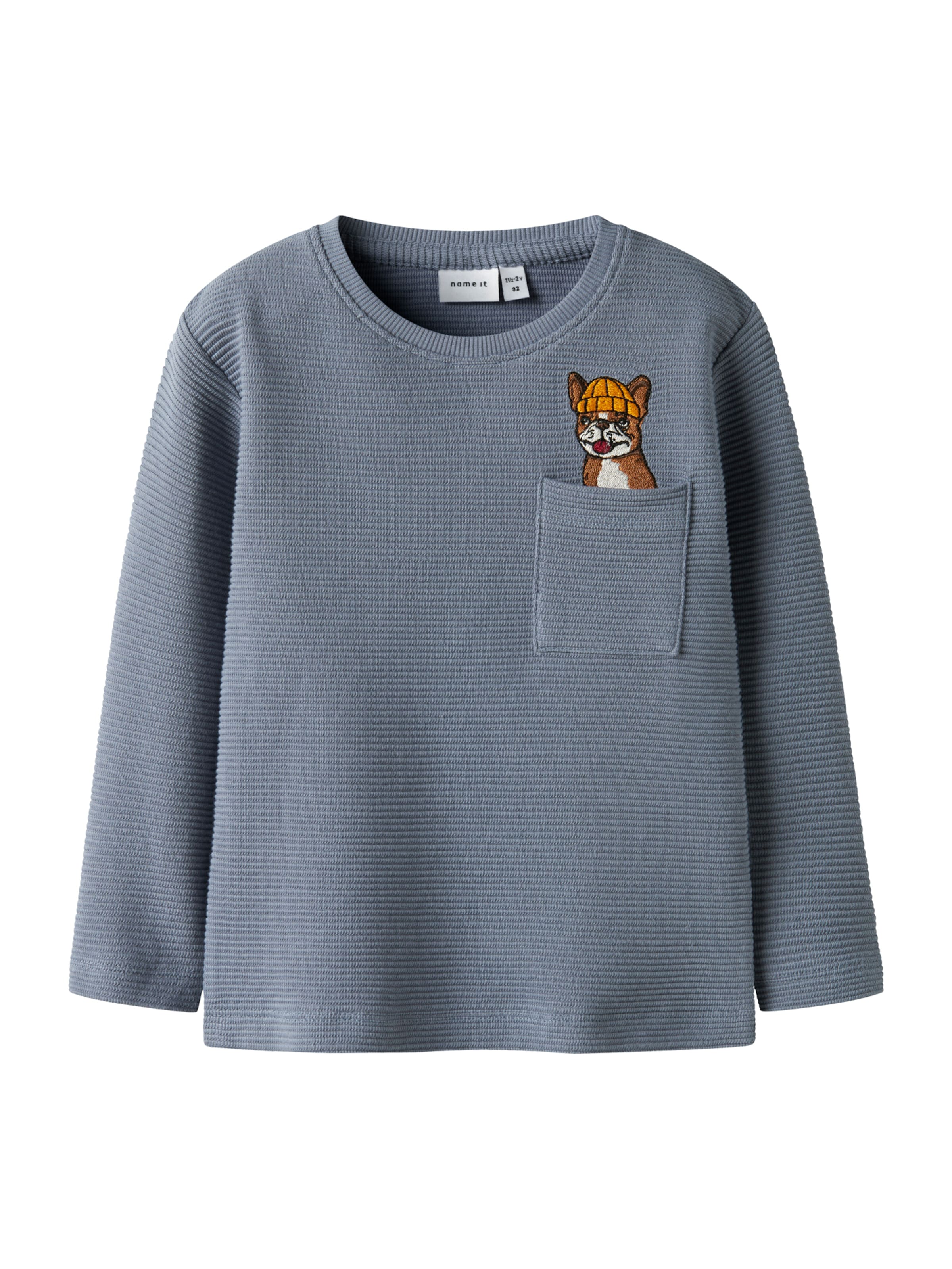 Tricou 'NMMROFUS' de la NAME IT pe albastru: față