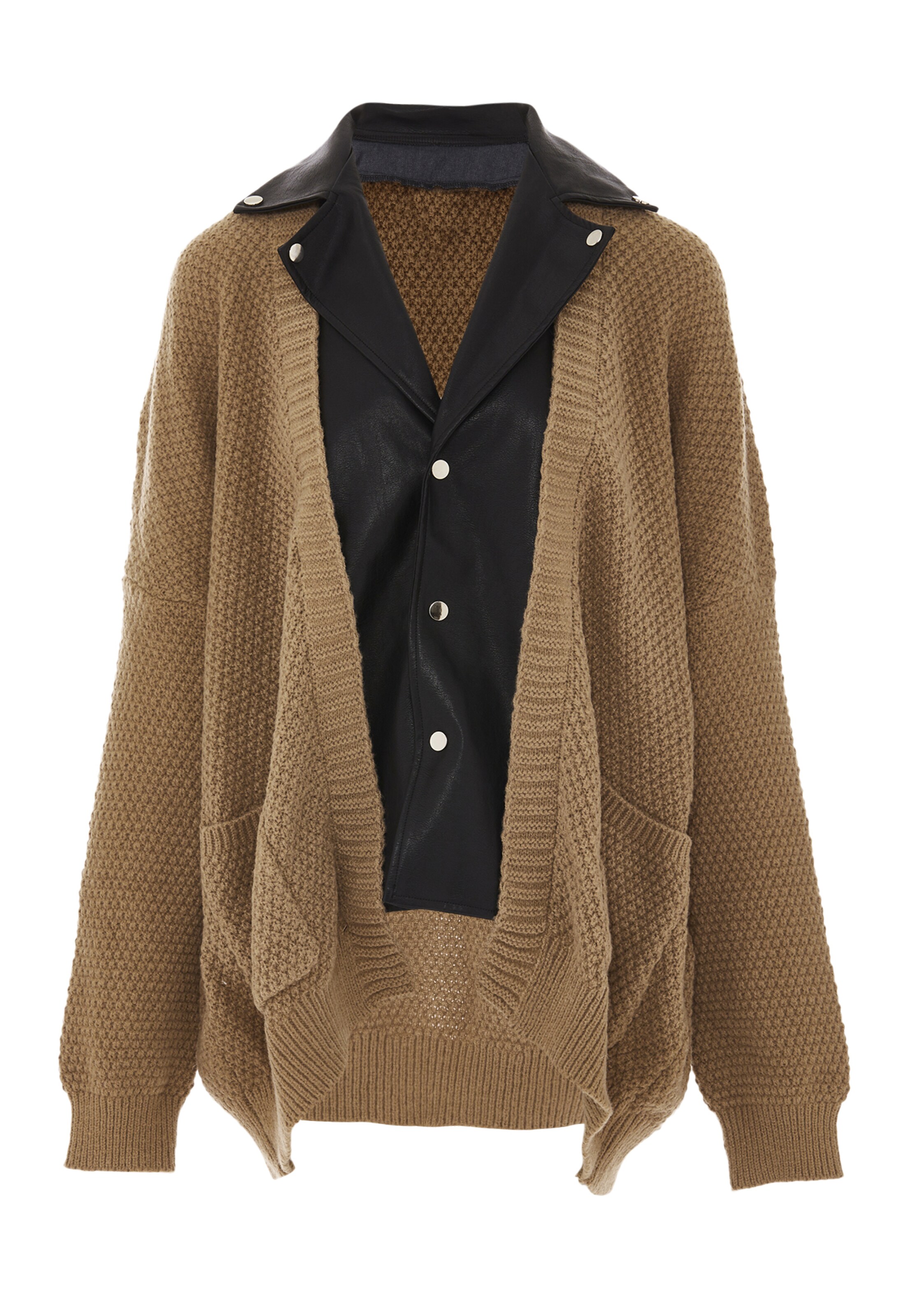 NAEMI Strickjacke in Braun: Vorderseite