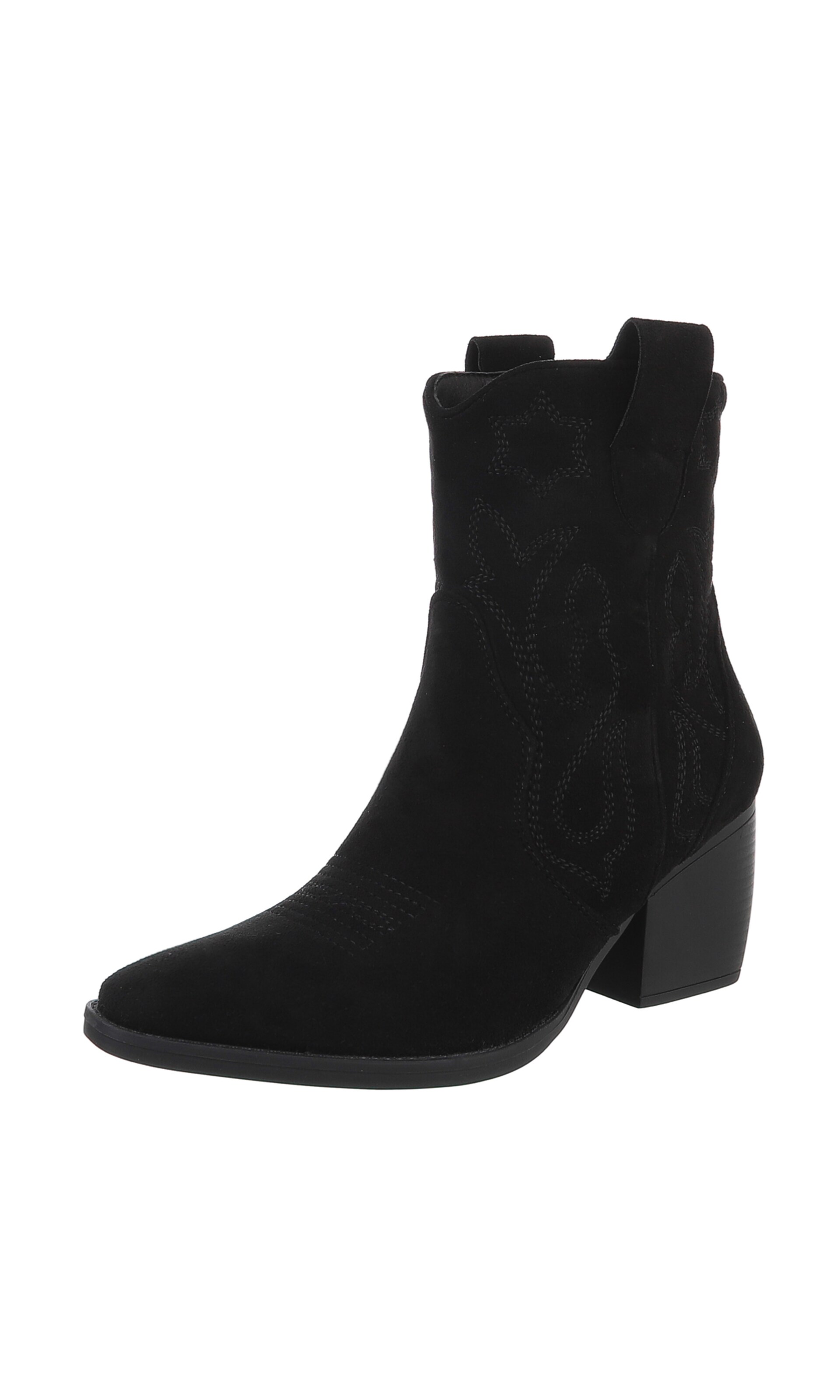 Ital-Design Cowboy Boots in Black: front