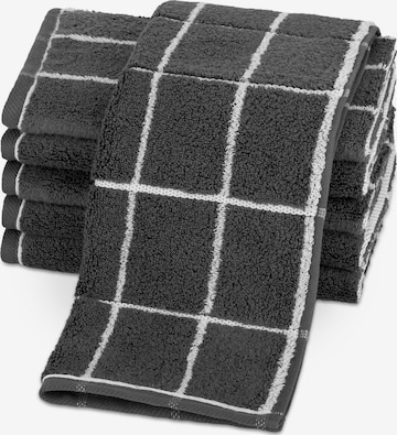 ROSS Handtuch 'Sensual Skin Karo' in Grau: Vorderseite