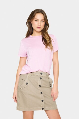 SAINT TROPEZ - Camisa 'Haga' em rosa: frente
