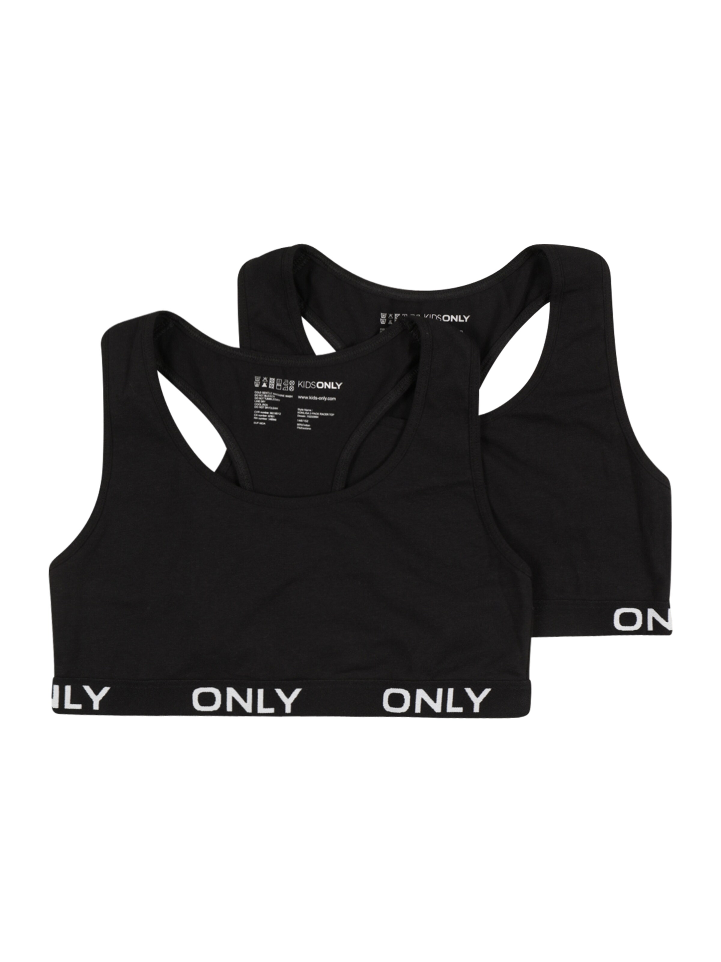 ONLY GIRLS Bustier Modrček 'Liga' | črna barva: sprednja stran